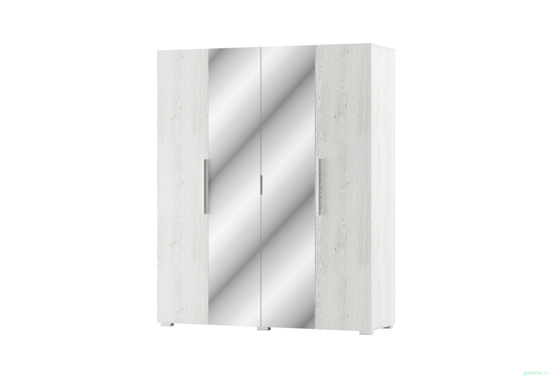 Шафа Світ Меблів Ромбо 4-дверна з дзеркалом 180 см Артвуд світлий - Зображення 1 Зображення 1 - Шафа Світ Меблів Ромбо 4-дверна з дзеркалом 180 см Артвуд світлий