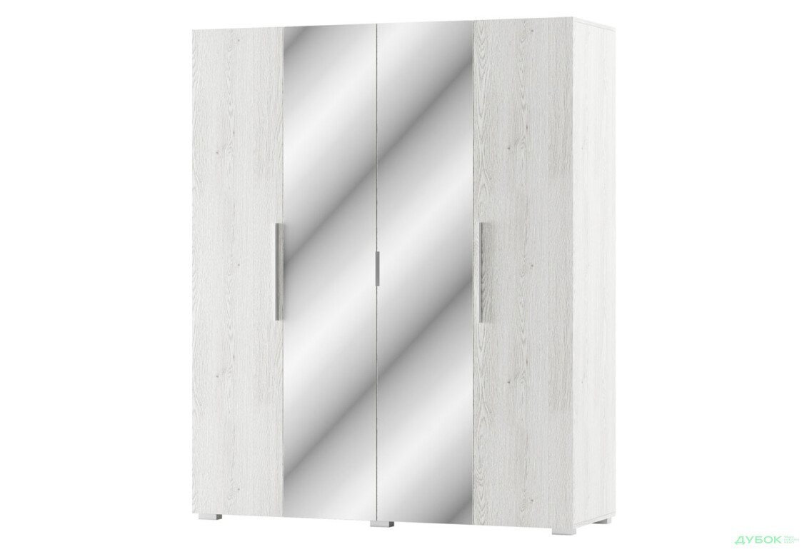 Шафа Світ Меблів Ромбо 4-дверна з дзеркалом 180 см Артвуд світлий - Зображення 1 Зображення 1 - Шафа Світ Меблів Ромбо 4-дверна з дзеркалом 180 см Артвуд світлий