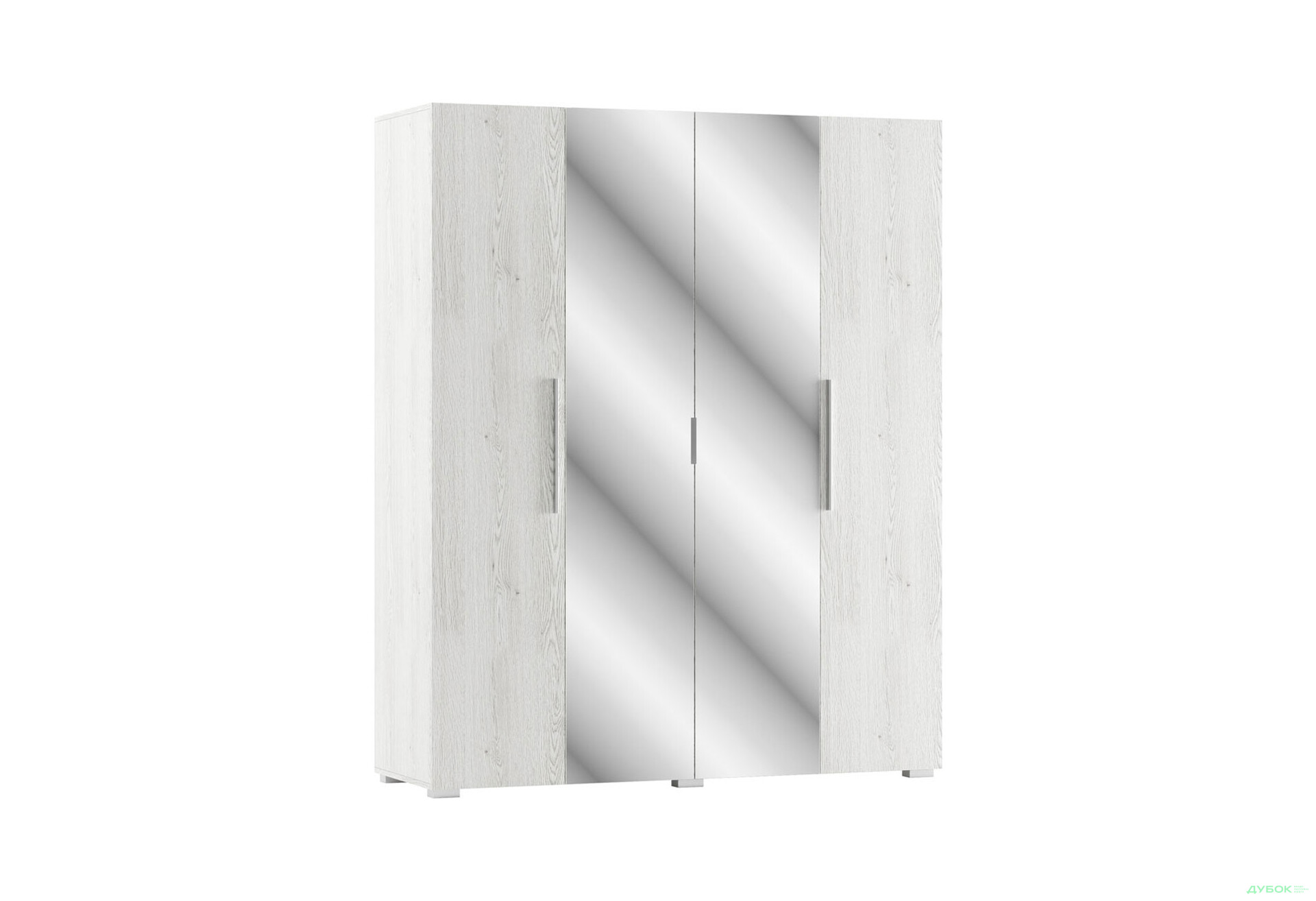 Шафа Світ Меблів Ромбо 4-дверна з дзеркалом 180 см Артвуд світлий - Зображення 2 Зображення 2 - Шафа Світ Меблів Ромбо 4-дверна з дзеркалом 180 см Артвуд світлий