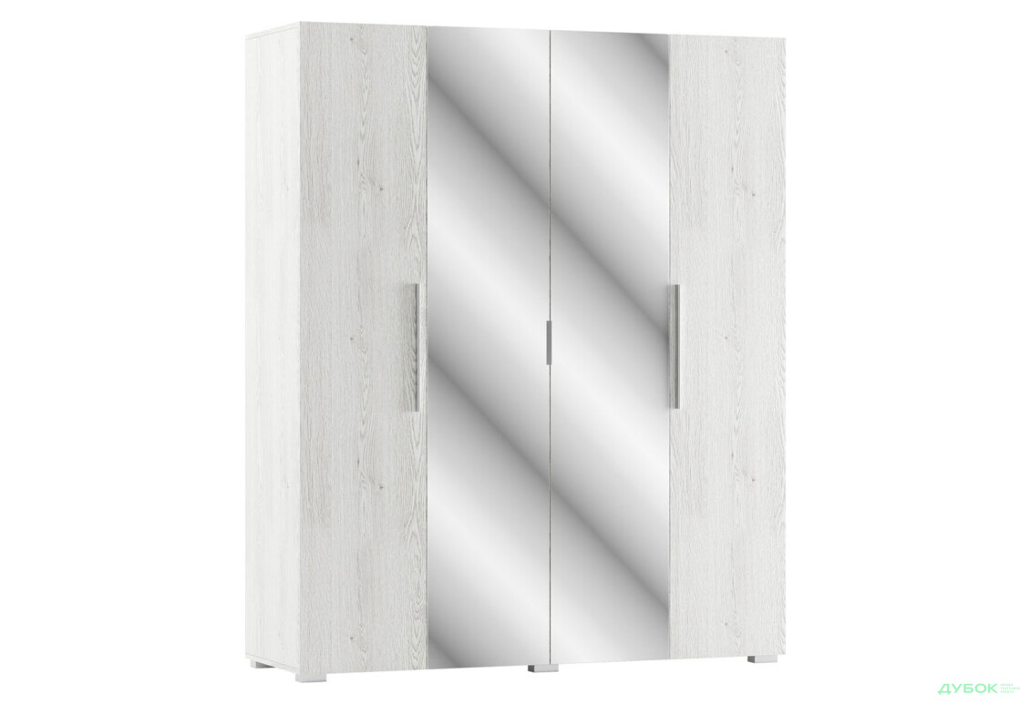 Шафа Світ Меблів Ромбо 4-дверна з дзеркалом 180 см Артвуд світлий - Зображення 2 Зображення 2 - Шафа Світ Меблів Ромбо 4-дверна з дзеркалом 180 см Артвуд світлий