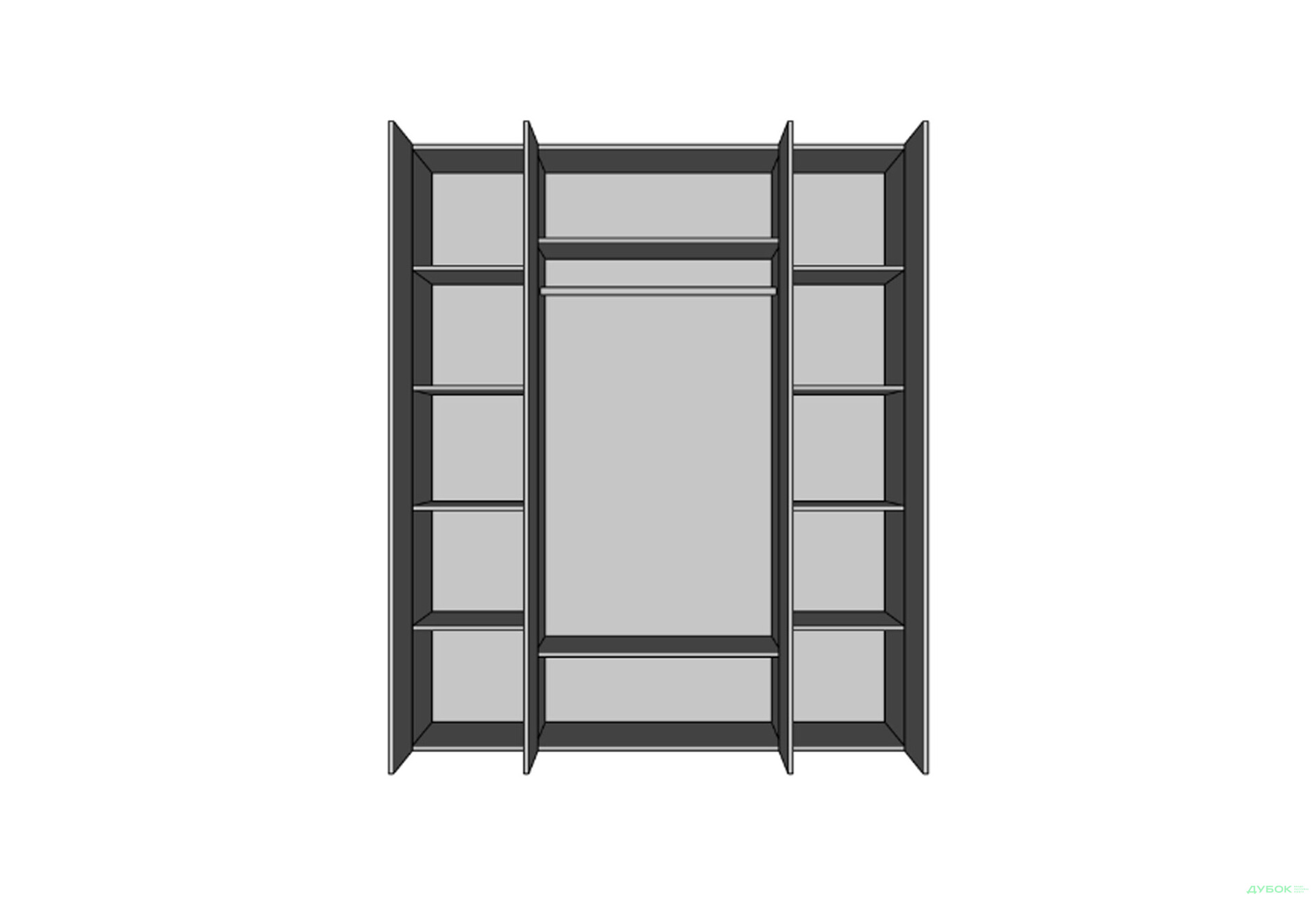 Шафа Світ Меблів Ромбо 4-дверна з дзеркалом 180 см Артвуд світлий - Зображення 4 Зображення 4 - Шафа Світ Меблів Ромбо 4-дверна з дзеркалом 180 см Артвуд світлий