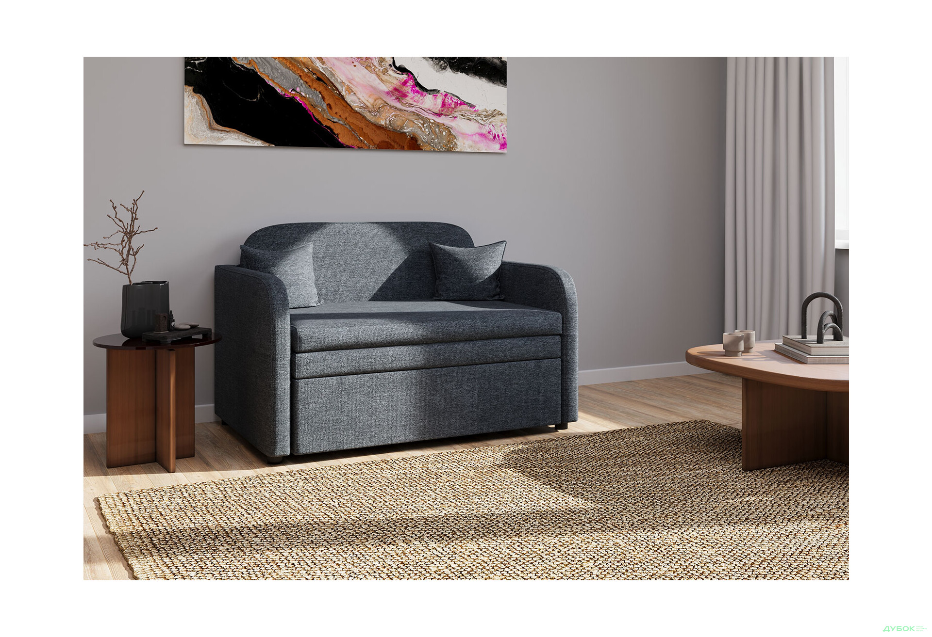 Диван UMa Бамбини 127x83 см, Soro 97 (темно-серый) - Изображение 2 Изображение 2 - Диван UMa Бамбини 127x83 см, Soro 97 (темно-серый)