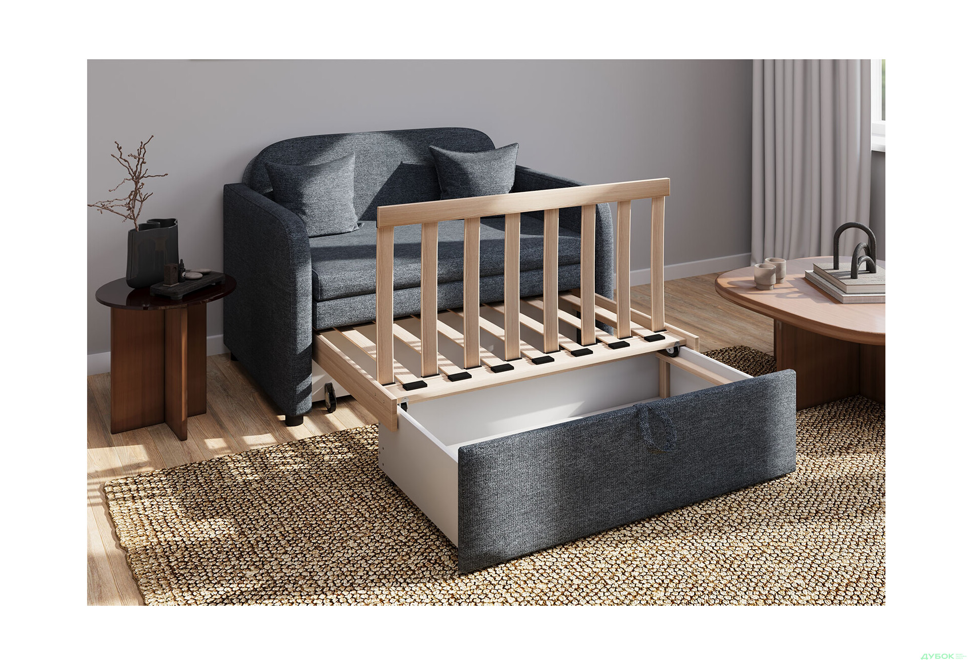 Диван UMa Бамбини 127x83 см, Soro 97 (темно-серый) - Изображение 4 Изображение 4 - Диван UMa Бамбини 127x83 см, Soro 97 (темно-серый)