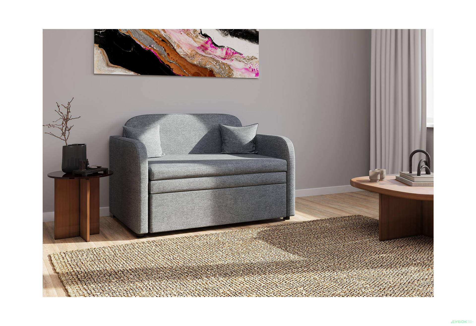 Диван UMa Бамбіні 127x83 см, Soro 93 (сірий) - Зображення 2 Зображення 2 - Диван UMa Бамбіні 127x83 см, Soro 93 (сірий)