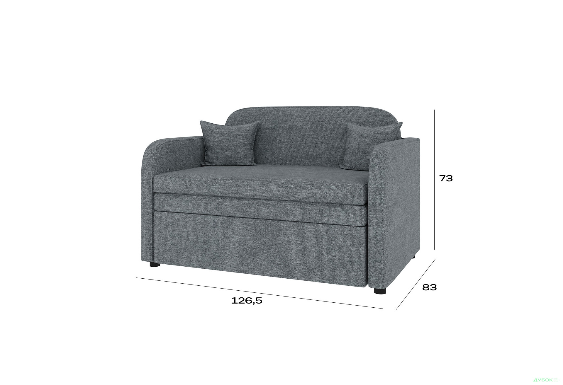 Диван UMa Бамбіні 127x83 см, Soro 93 (сірий) - Зображення 7 Зображення 7 - Диван UMa Бамбіні 127x83 см, Soro 93 (сірий)