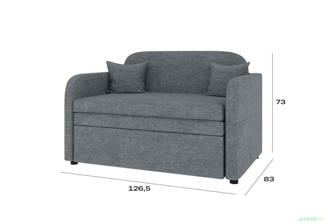 Диван UMa Бамбіні 127x83 см, Soro 93 (сірий) - Зображення 7 Зображення 7 - Диван UMa Бамбіні 127x83 см, Soro 93 (сірий)