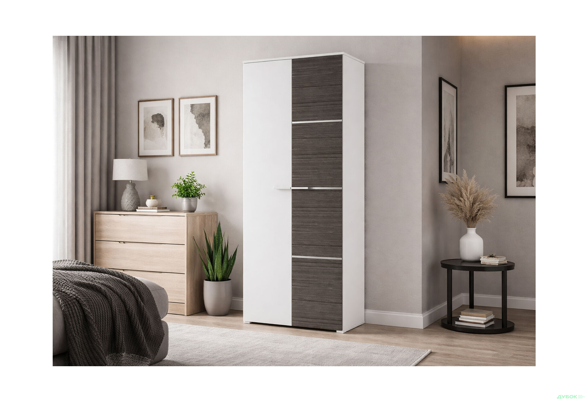 Изображение 2 - Шкаф Svit Mebliv Круиз 2-дверный 90 см Дакар / Белый