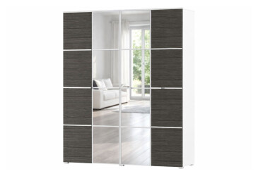 Шафа Світ Меблів Круїз 4-дверна з дзеркалом 180 см Дакар / Білий