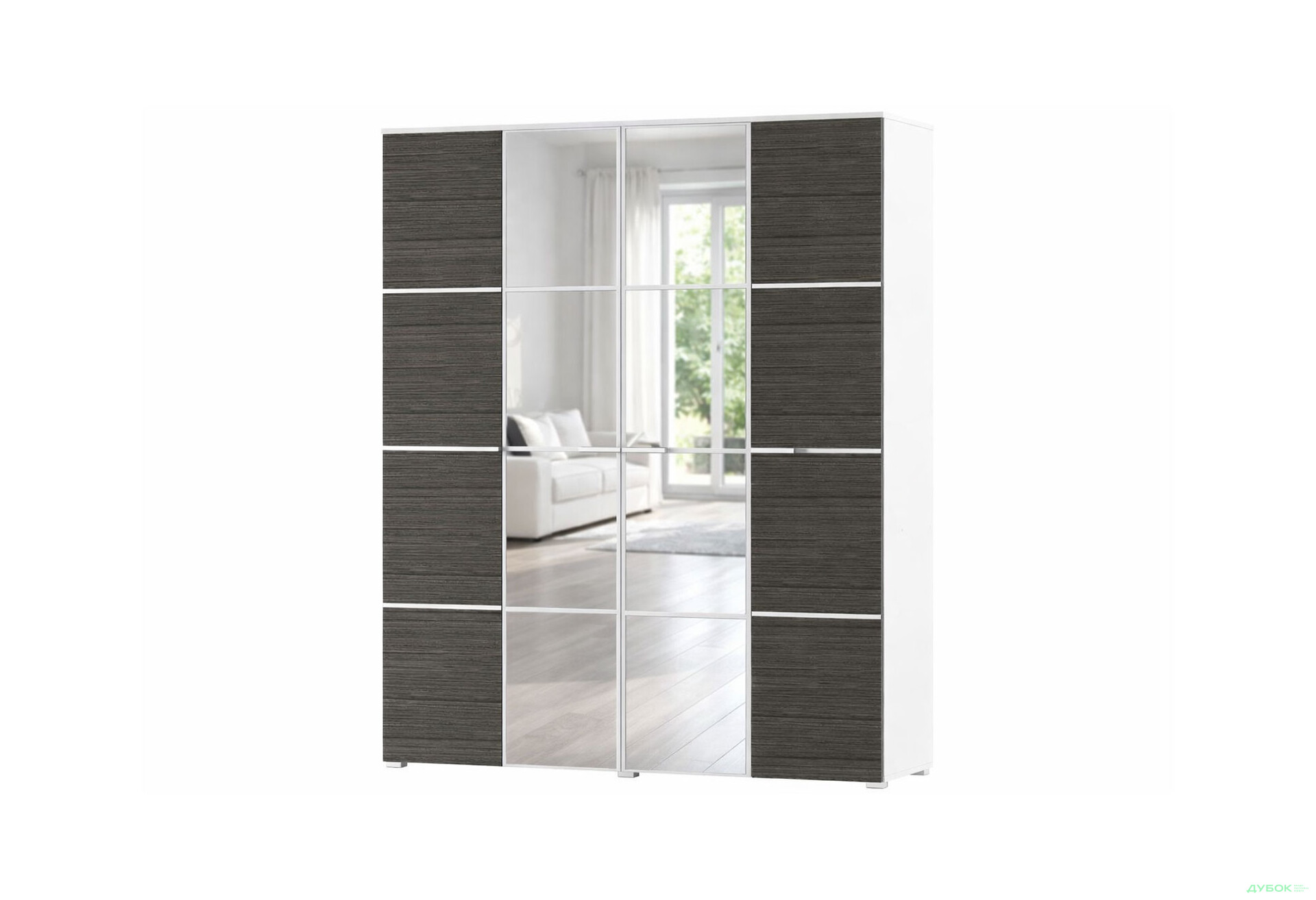 Изображение 1 - Шкаф Svit Mebliv Круиз 4-дверный с зеркалом 180 см Дакар / Белый