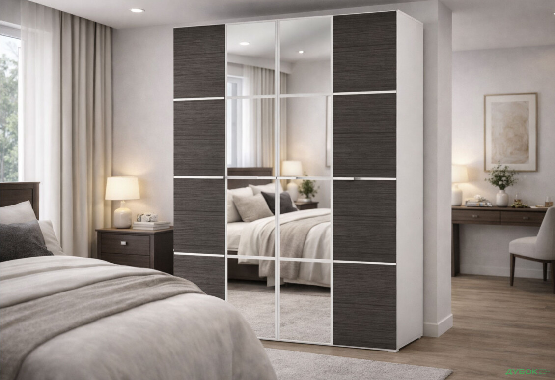 Изображение 2 - Шкаф Svit Mebliv Круиз 4-дверный с зеркалом 180 см Дакар / Белый