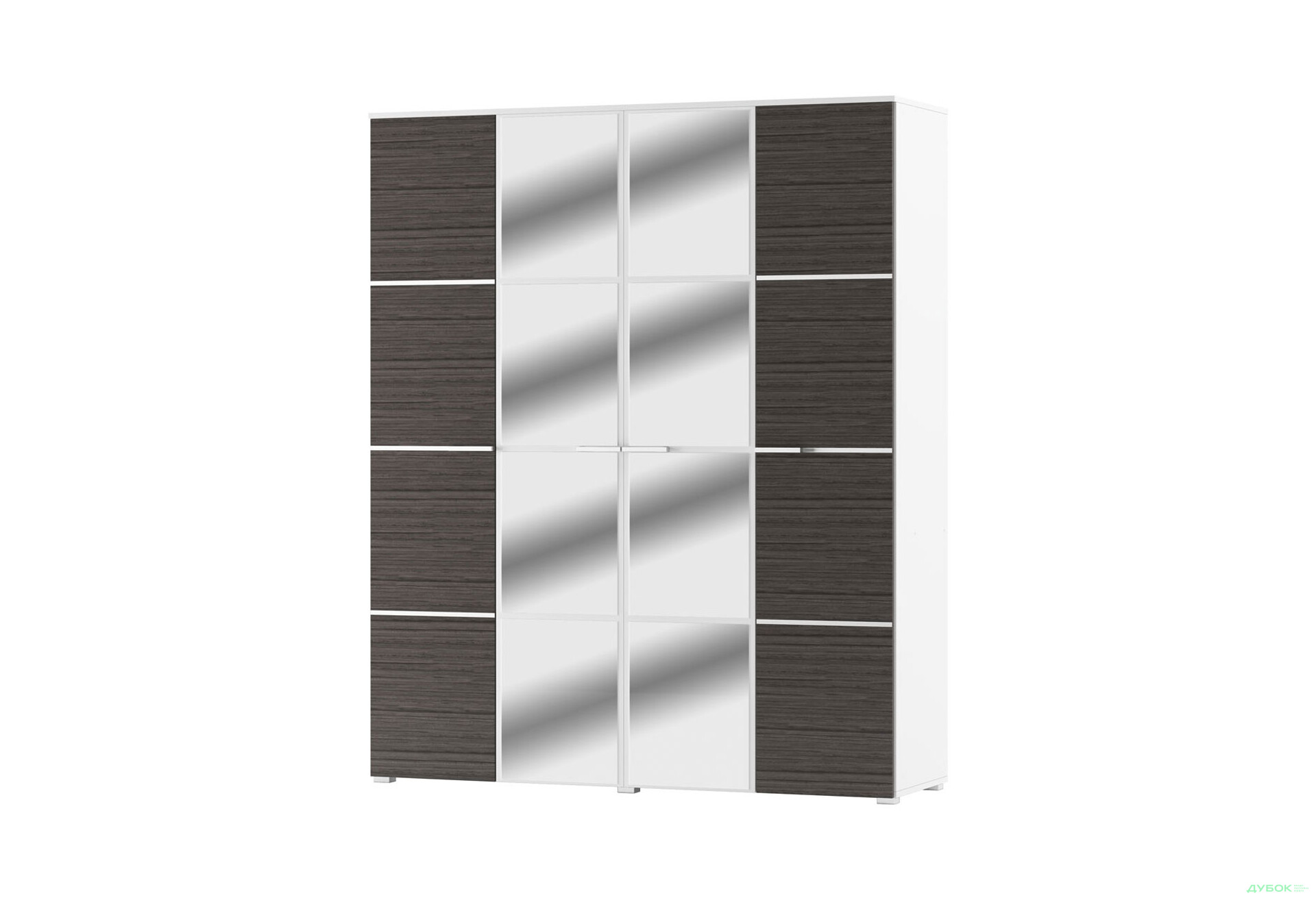 Шкаф Svit Mebliv Круиз 4-дверный с зеркалом 180 см Дакар / Белый - Изображение 1 Изображение 1 - Шкаф Svit Mebliv Круиз 4-дверный с зеркалом 180 см Дакар / Белый