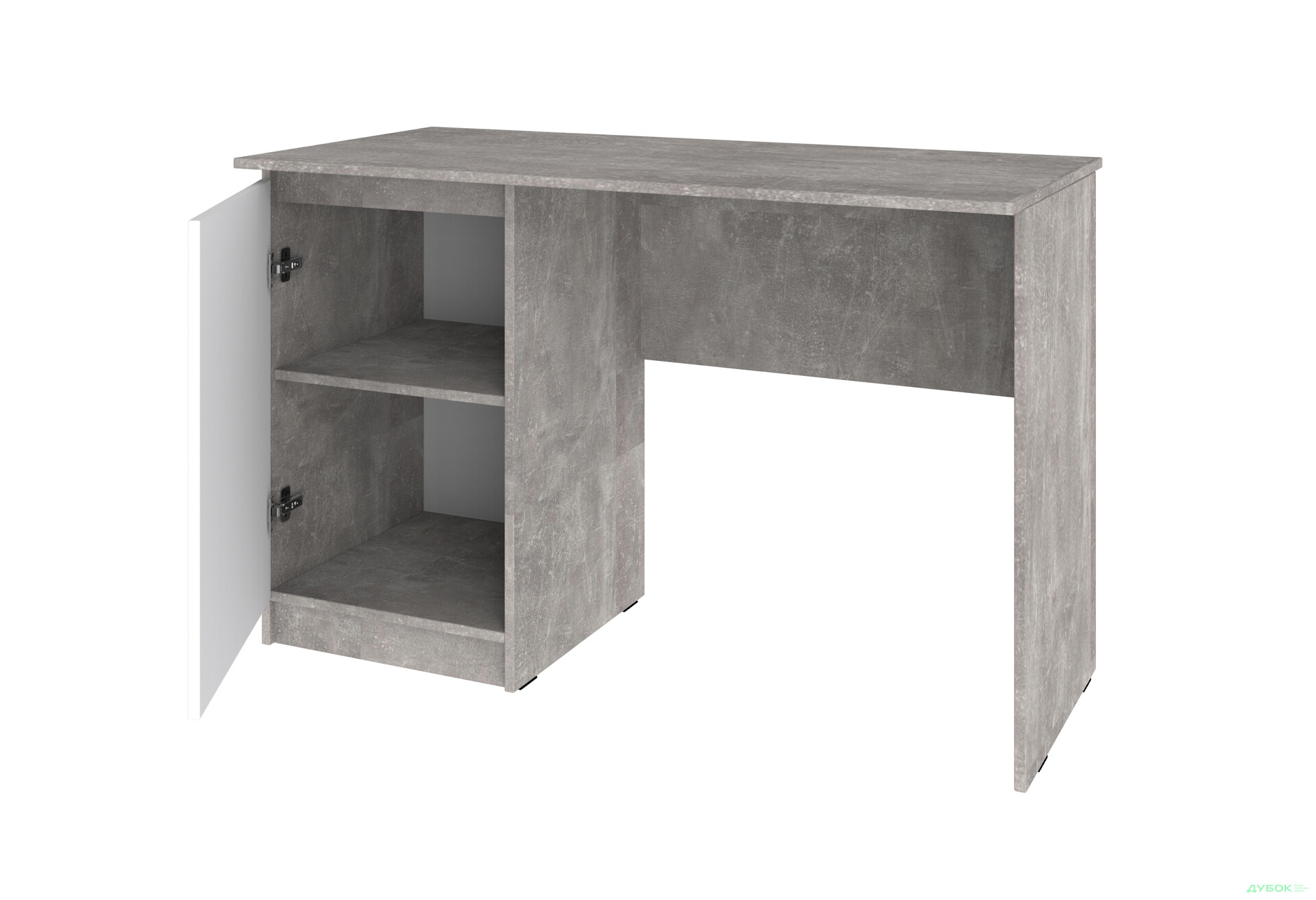 Стіл письмовий Київський стандарт КС 11 з тумбою лівий 120x58 см бетон / німфея альба - Зображення 3 Зображення 3 - Стіл письмовий Київський стандарт КС 11 з тумбою лівий 120x58 см бетон / німфея альба