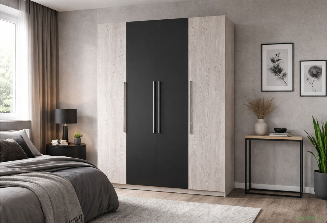 Изображение 2 - Шкаф Svit Mebliv Лилея Новая 4-дверный 180 см Артвуд светлый / Артвуд светлый, антрацит