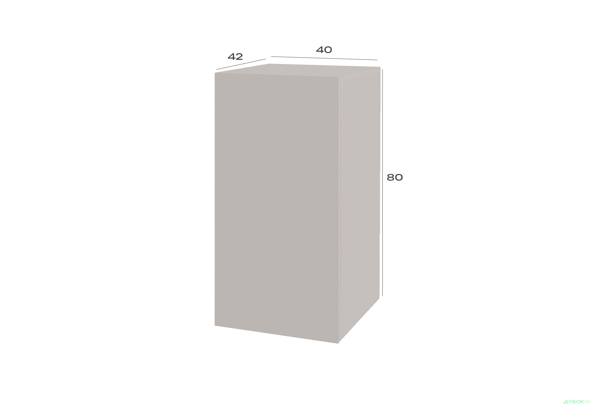 Комод Svit Mebliv Спейс однодверный с полками 40 см, кашемир - Изображение 2 Изображение 2 - Комод Svit Mebliv Спейс однодверный с полками 40 см, кашемир
