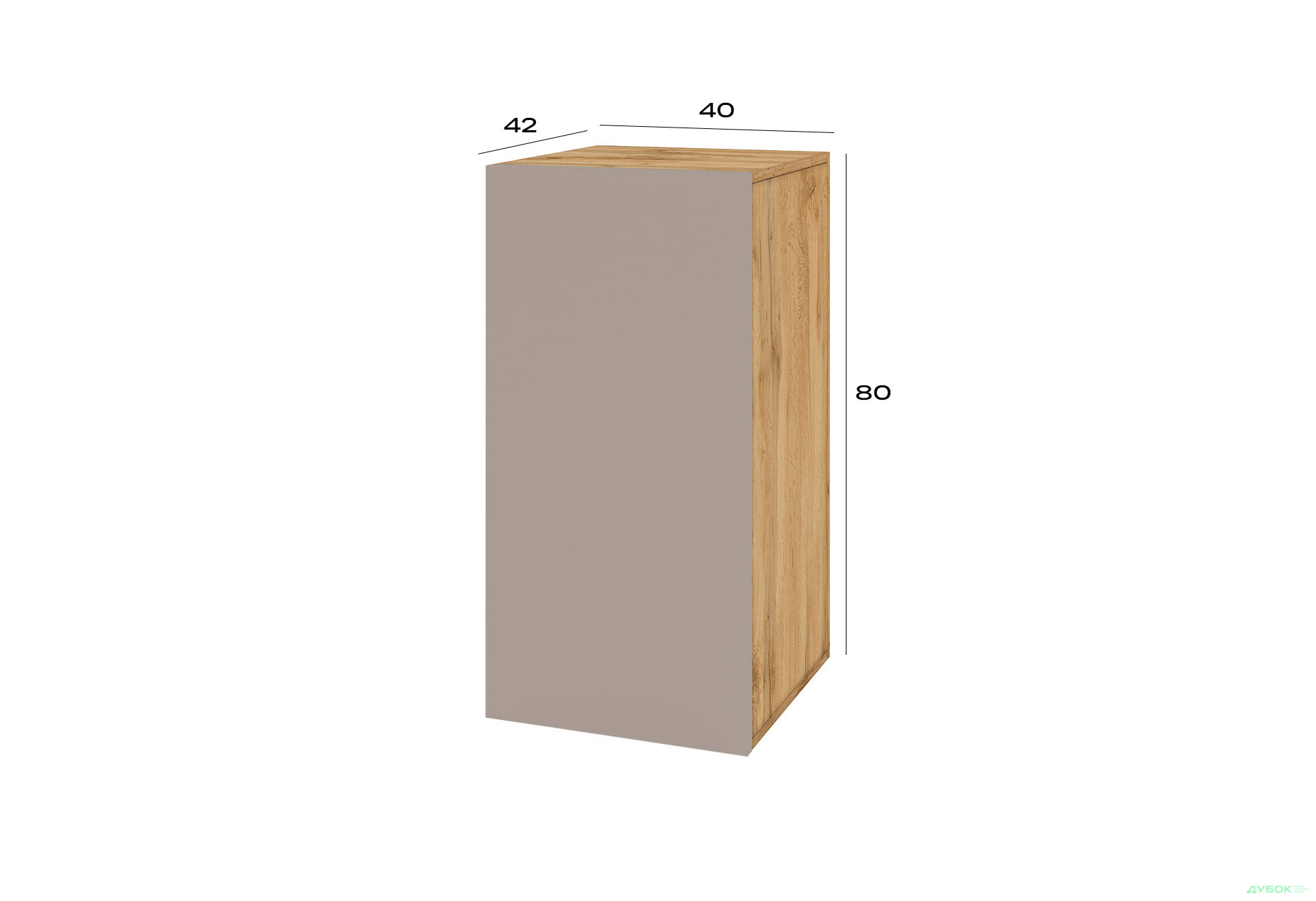 Комод Світ Меблів Спейс однодверний з полицями 40 см, дуб аппалачі / тоффі - Зображення 2 Зображення 2 - Комод Світ Меблів Спейс однодверний з полицями 40 см, дуб аппалачі / тоффі