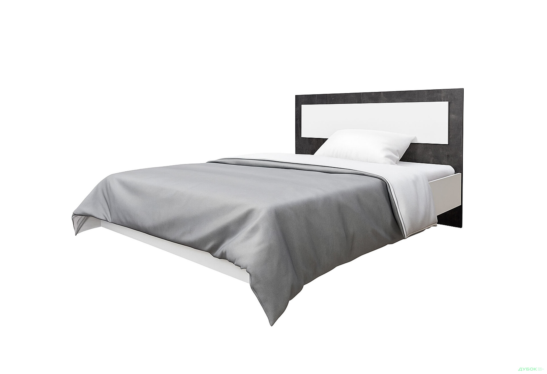 Ліжко Світ Меблів Мія (без вкладу) 160х200 см, білий/бетон темний - Зображення 1 Зображення 1 - Ліжко Світ Меблів Мія (без вкладу) 160х200 см, білий/бетон темний