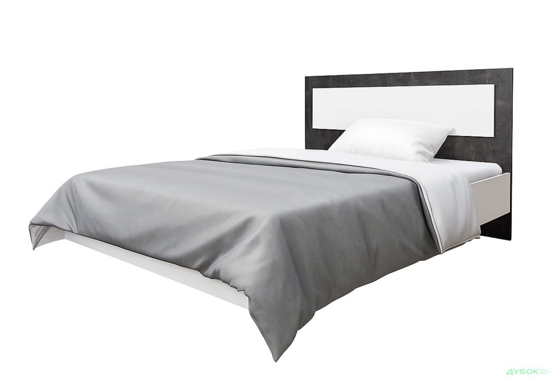 Ліжко Світ Меблів Мія (без вкладу) 160х200 см, білий/бетон темний - Зображення 1 Зображення 1 - Ліжко Світ Меблів Мія (без вкладу) 160х200 см, білий/бетон темний