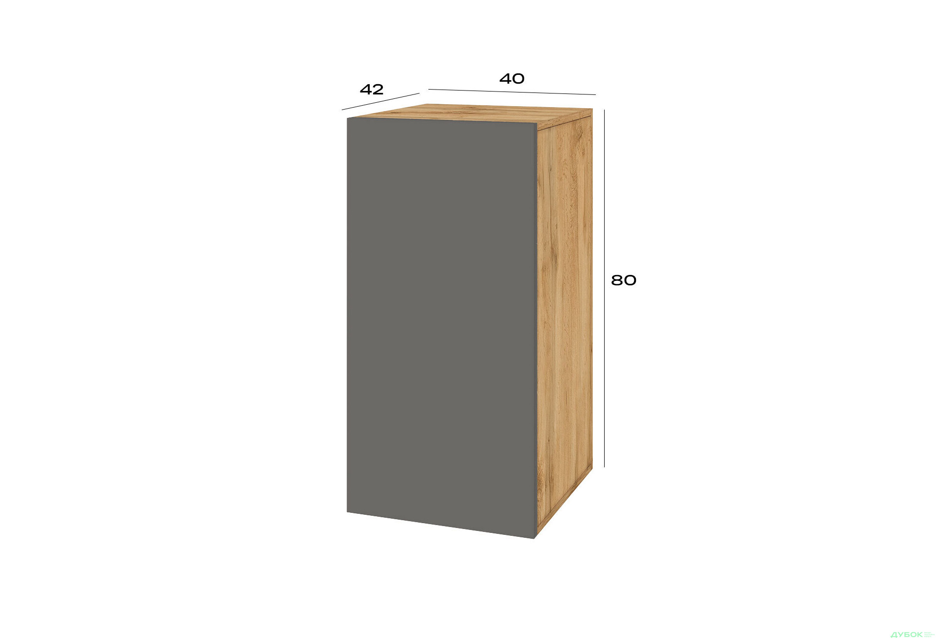 Комод Світ Меблів Спейс однодверний з полицями 40 см, дуб аппалачі / графіт - Зображення 3 Зображення 3 - Комод Світ Меблів Спейс однодверний з полицями 40 см, дуб аппалачі / графіт