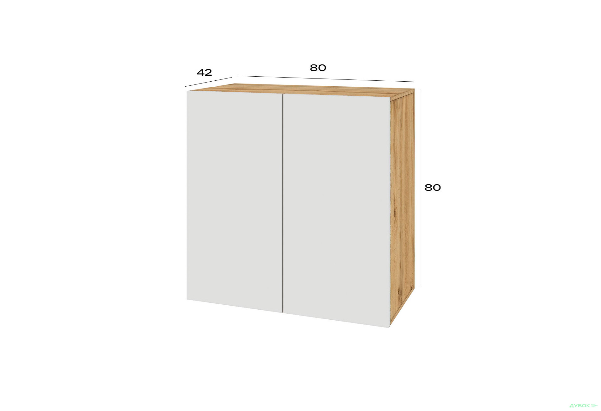 Комод Світ Меблів Спейс дводверний з полицями 80 см, дуб аппалачі / німфея альба - Зображення 2 Зображення 2 - Комод Світ Меблів Спейс дводверний з полицями 80 см, дуб аппалачі / німфея альба