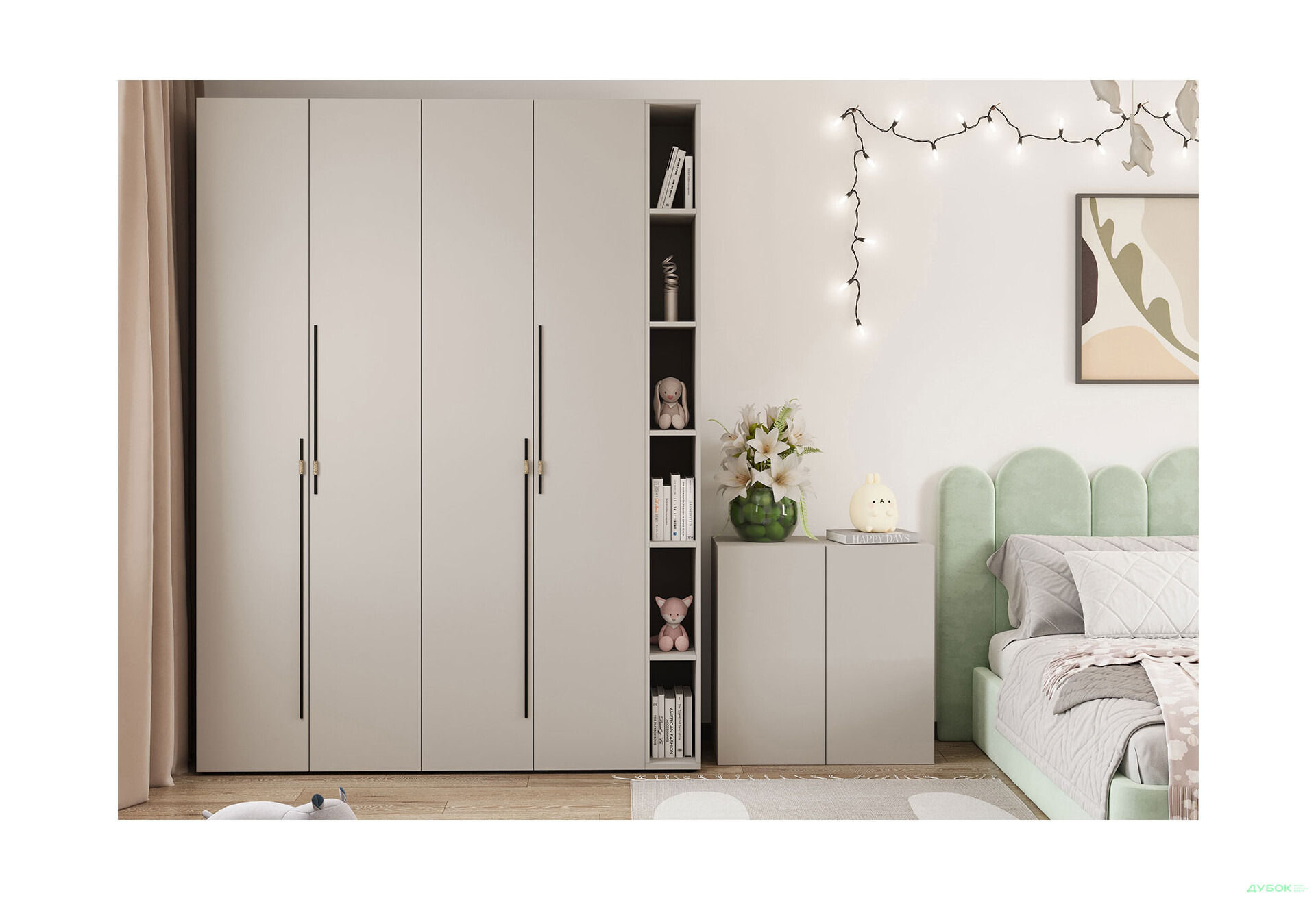 Комод Svit Mebliv Спейс двухдверный с полками 80 см, кашемир - Изображение 2 Изображение 2 - Комод Svit Mebliv Спейс двухдверный с полками 80 см, кашемир