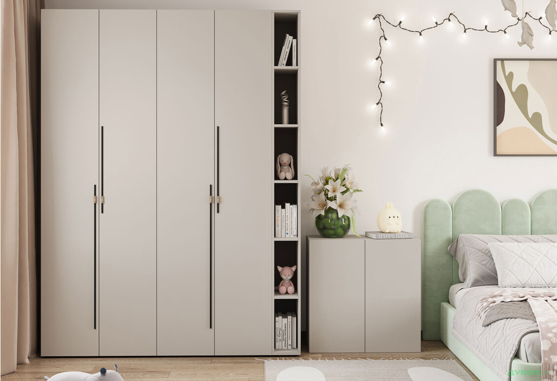 Комод Svit Mebliv Спейс двухдверный с полками 80 см, кашемир - Изображение 2 Изображение 2 - Комод Svit Mebliv Спейс двухдверный с полками 80 см, кашемир