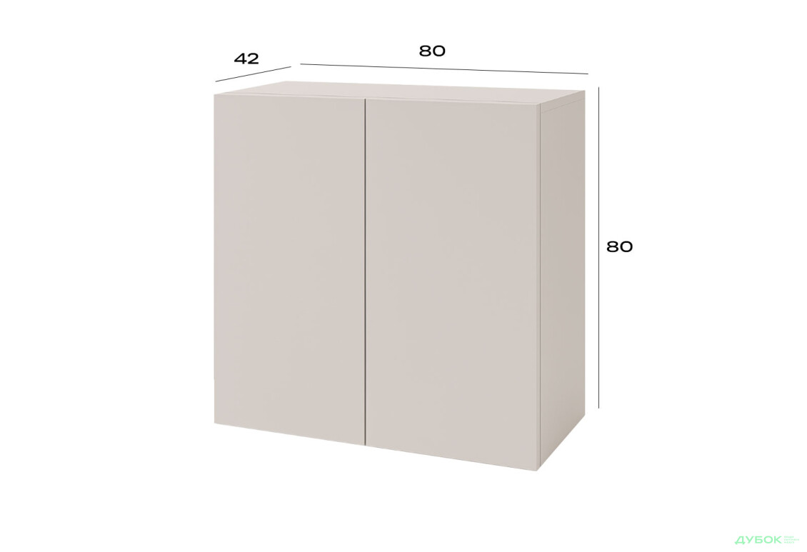 Комод Svit Mebliv Спейс двухдверный с полками 80 см, кашемир - Изображение 3 Изображение 3 - Комод Svit Mebliv Спейс двухдверный с полками 80 см, кашемир