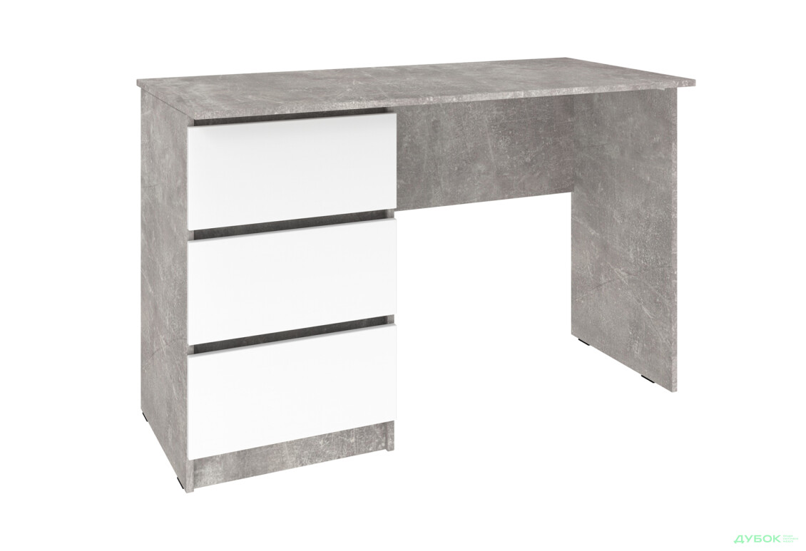Стол письменный Киевский стандарт КС 12 с 3-мя ящиками левый 120x58 см бетон / нимфея альба - Изображение 1 Изображение 1 - Стол письменный Киевский стандарт КС 12 с 3-мя ящиками левый 120x58 см бетон / нимфея альба