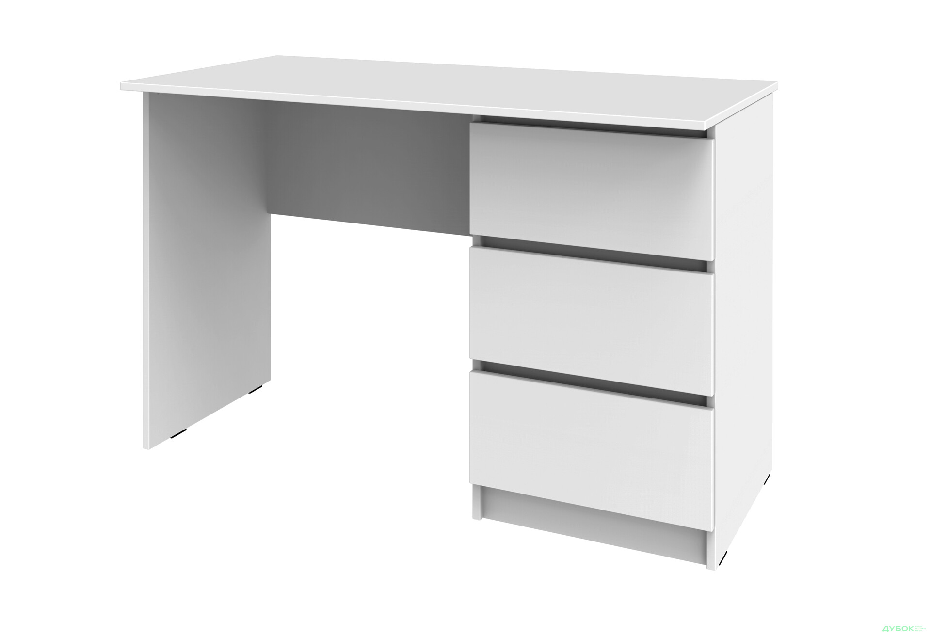 Стіл письмовий Київський стандарт КС 12 з 3-ма шухлядами правий 120x58 см німфея альба - Зображення 1 Зображення 1 - Стіл письмовий Київський стандарт КС 12 з 3-ма шухлядами правий 120x58 см німфея альба