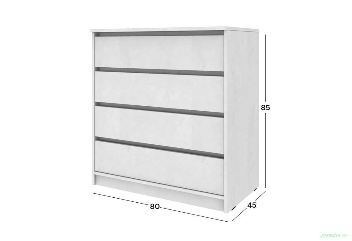 Комод Киевский стандарт №10 с 4 ящиками 80 см - Изображение 4 Изображение 4 - Комод Киевский стандарт №10 с 4 ящиками 80 см