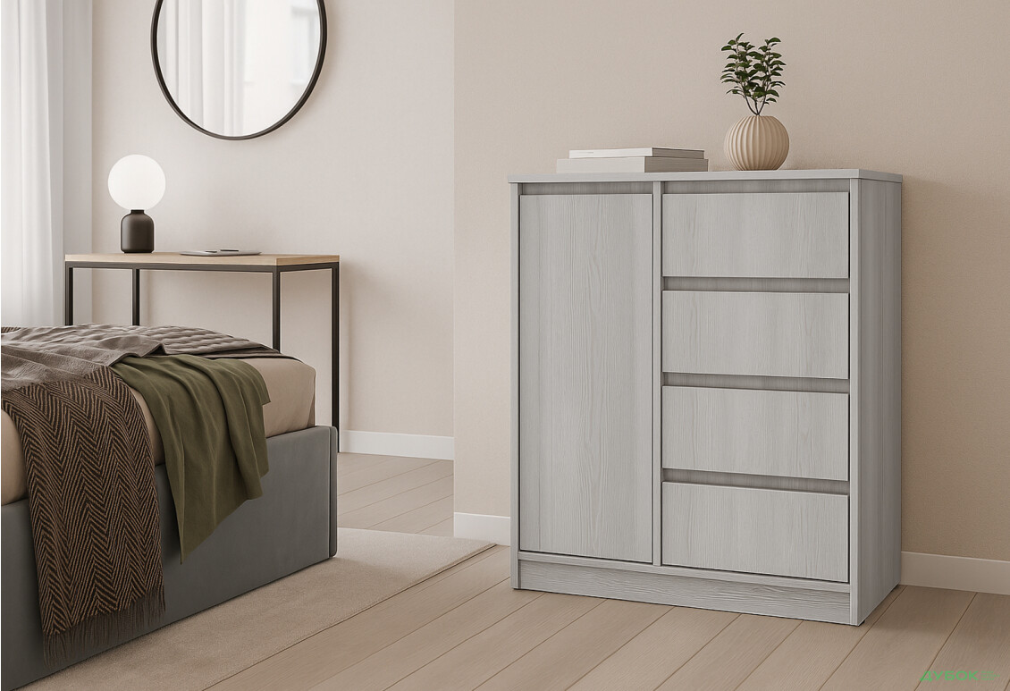 Комод Київський стандарт №11 з дверцею та 4 шухлядами 90 см - Зображення 2 Зображення 2 - Комод Київський стандарт №11 з дверцею та 4 шухлядами 90 см