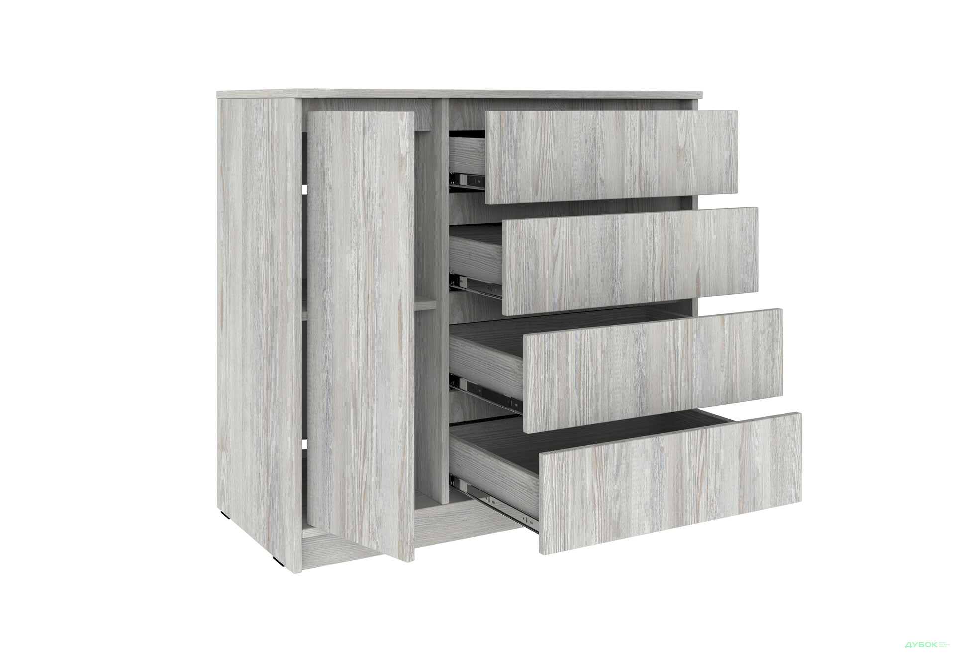 Комод Київський стандарт №11 з дверцею та 4 шухлядами 90 см - Зображення 3 Зображення 3 - Комод Київський стандарт №11 з дверцею та 4 шухлядами 90 см