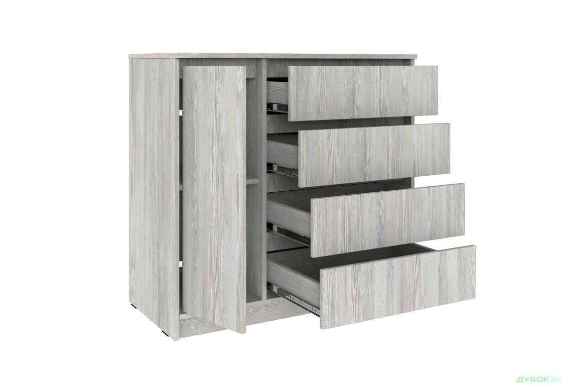 Комод Київський стандарт №11 з дверцею та 4 шухлядами 90 см - Зображення 3 Зображення 3 - Комод Київський стандарт №11 з дверцею та 4 шухлядами 90 см