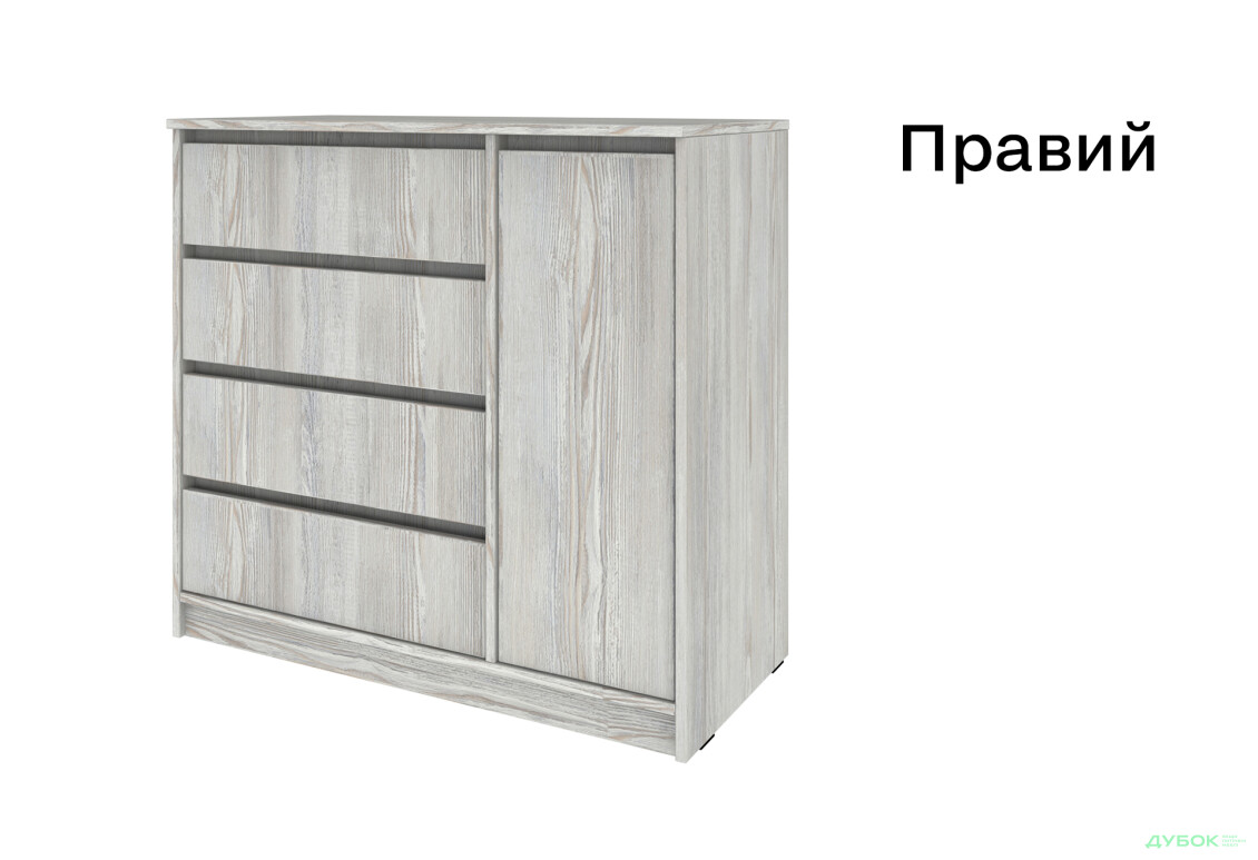 Зображення 10 - Комод Київський стандарт №11 з дверцею та 4 шухлядами 90 см