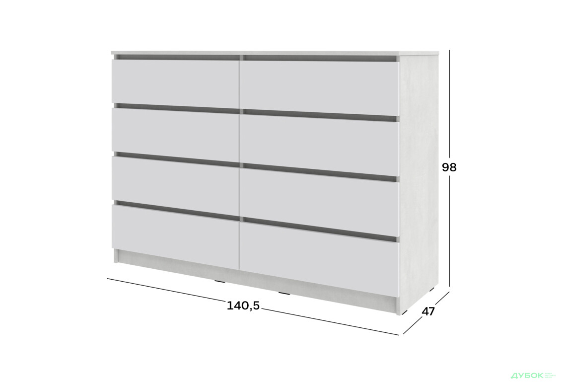 Комод Киевский стандарт №16 с 8 ящиками 141 см - Изображение 4 Изображение 4 - Комод Киевский стандарт №16 с 8 ящиками 141 см
