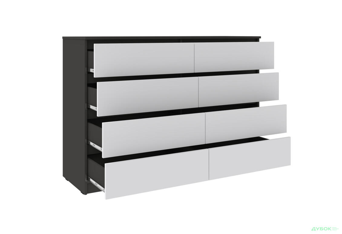 Комод Киевский стандарт №16 с 8 ящиками 141 см антрацит / нимфея альба - Изображение 3 Изображение 3 - Комод Киевский стандарт №16 с 8 ящиками 141 см антрацит / нимфея альба