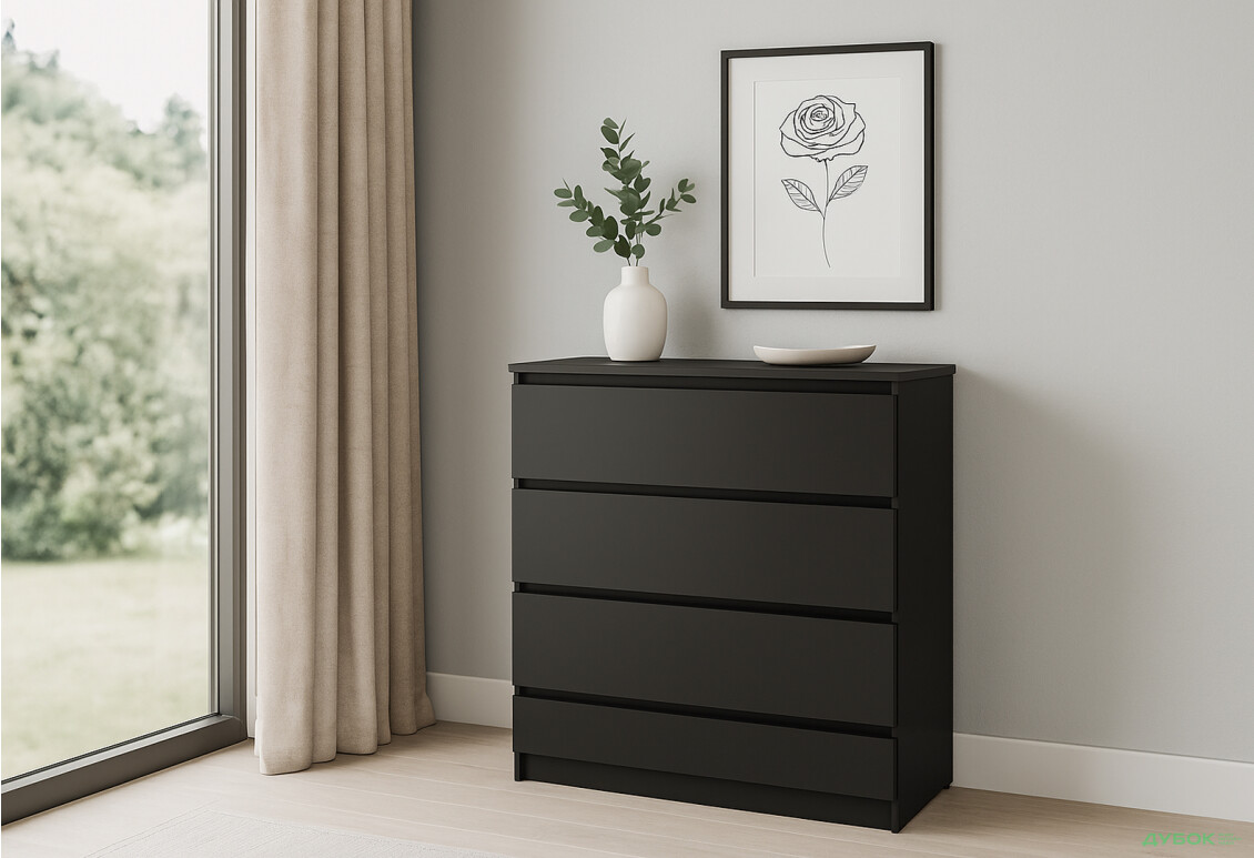 Комод Киевский стандарт №14 с 4 ящиками 86 см антрацит / кварцит - Изображение 2 Изображение 2 - Комод Киевский стандарт №14 с 4 ящиками 86 см антрацит / кварцит