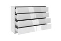 Комод Київський стандарт №15 з 8 шухлядами 141 см німфея альба / білий глянець - Зображення 3 Зображення 3 - Комод Київський стандарт №15 з 8 шухлядами 141 см німфея альба / білий глянець