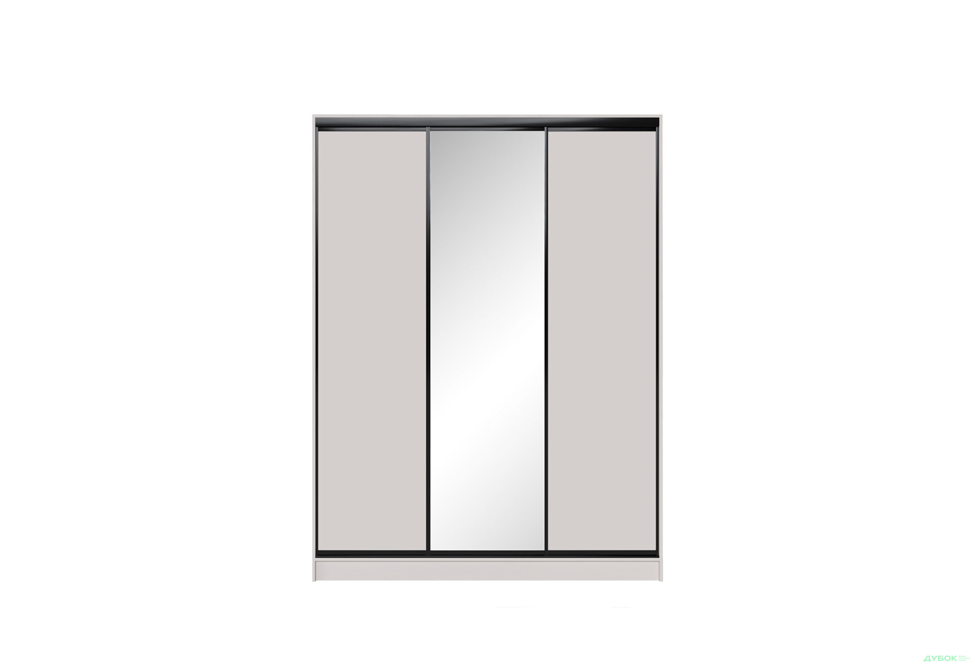 Шафа-купе Мебель Стар 3-дверный 1800х2400х600 с зеркалом, Кашемир, профиль BG (черный глянец) - Изображение 1 Изображение 1 - Шафа-купе Мебель Стар 3-дверный 1800х2400х600 с зеркалом, Кашемир, профиль BG (черный глянец)