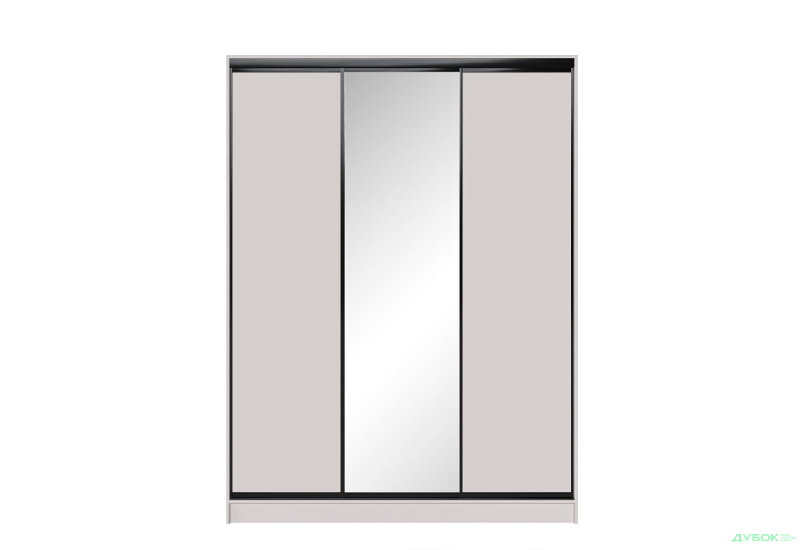 Шафа-купе Мебель Стар 3-дверный 1800х2400х600 с зеркалом, Кашемир, профиль BG (черный глянец) - Изображение 3 Изображение 3 - Шафа-купе Мебель Стар 3-дверный 1800х2400х600 с зеркалом, Кашемир, профиль BG (черный глянец)