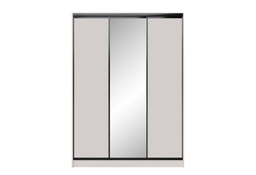 Шафа-купе MebelStar 3-дверна 1800х2500х600 з дзеркалом, Кашемір, профіль BG (чорний глянець)