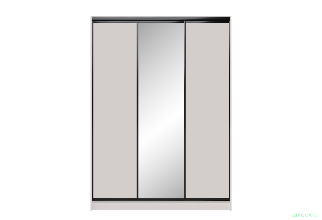 Шафа-купе Мебель Стар 3-дверный 1800х2500х600 с зеркалом, Кашемир, профиль BG (черный глянец) - Изображение 1 Изображение 1 - Шафа-купе Мебель Стар 3-дверный 1800х2500х600 с зеркалом, Кашемир, профиль BG (черный глянец)