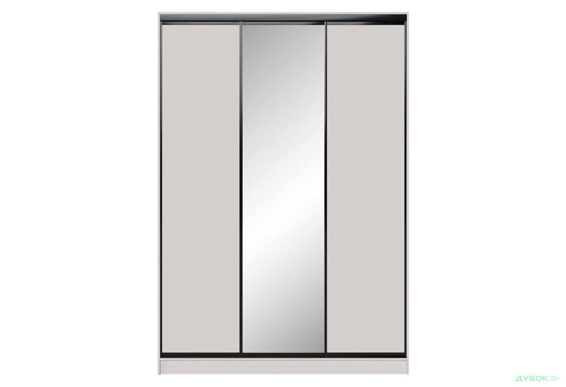 Зображення 3 - Шафа-купе MebelStar 3-дверна 1800х2600х600 з дзеркалом, Кашемір, профіль BG (чорний глянець)