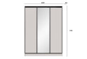 Зображення 4 - Шафа-купе 3-дверна 1800х2700х600 з дзеркалом, Кашемір, профіль BM (чорний мат)