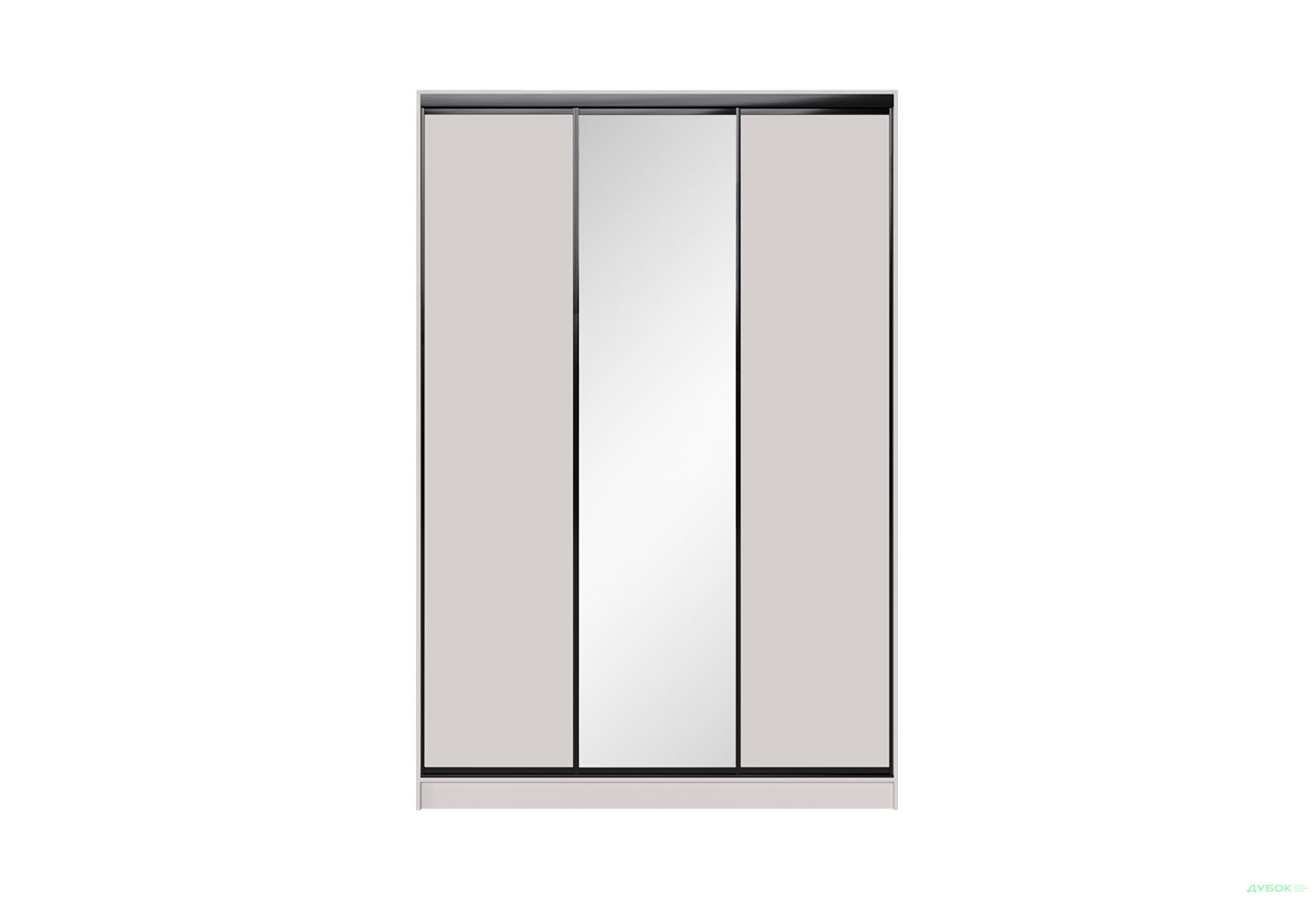 Шафа-купе MebelStar 3-дверна 1800х2700х600 з дзеркалом, Кашемір, профіль BG (чорний глянець) - Зображення 3 Зображення 3 - Шафа-купе MebelStar 3-дверна 1800х2700х600 з дзеркалом, Кашемір, профіль BG (чорний глянець)