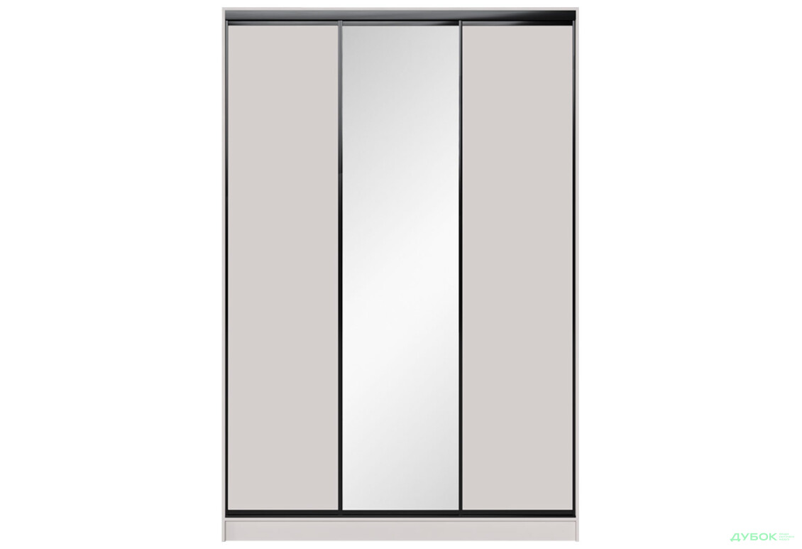 Зображення 3 - Шафа-купе MebelStar 3-дверна 1800х2700х600 з дзеркалом, Кашемір, профіль BG (чорний глянець)