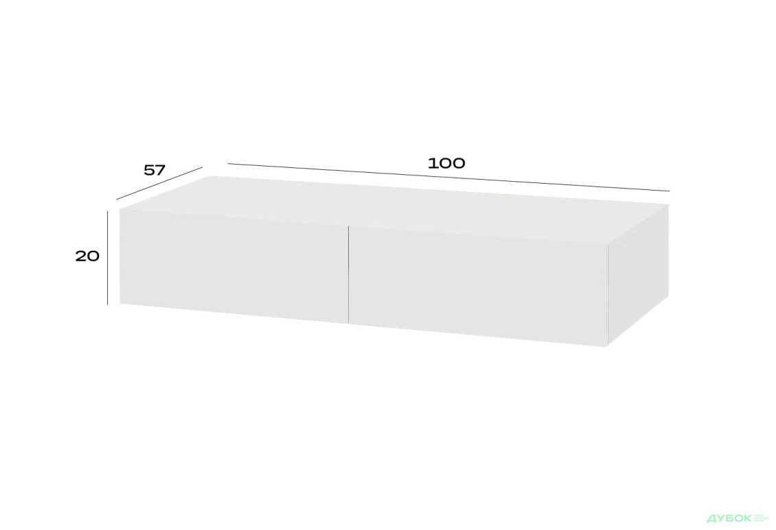 Стіл письмовий підвісний Світ Меблів Спейс 100 см, німфея альба - Зображення 2 Зображення 2 - Стіл письмовий підвісний Світ Меблів Спейс 100 см, німфея альба