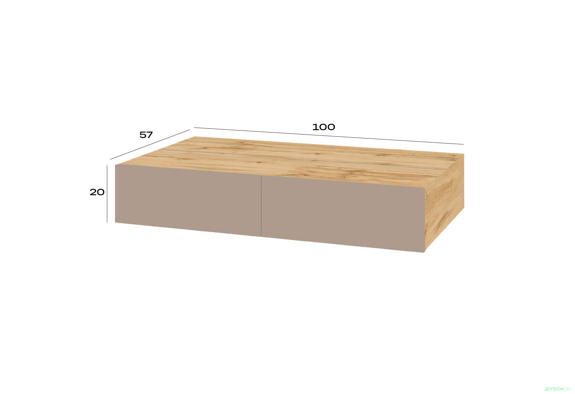 Стіл письмовий підвісний Світ Меблів Спейс 100 см, дуб аппалачі / тоффі - Зображення 2 Зображення 2 - Стіл письмовий підвісний Світ Меблів Спейс 100 см, дуб аппалачі / тоффі