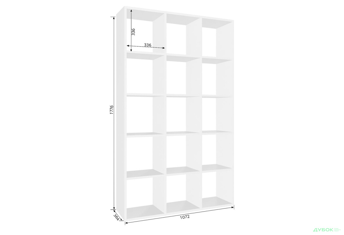 Изображение 3 - Стеллаж Svit Mebliv Кубика 3 107 см, Нимфеа Альба