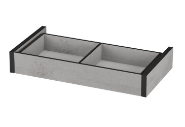 Шухляда Ramo / Рамо R-0025 к шкафам с 2 дверками 96,9 см (комплект 2 шт), бетон тефра