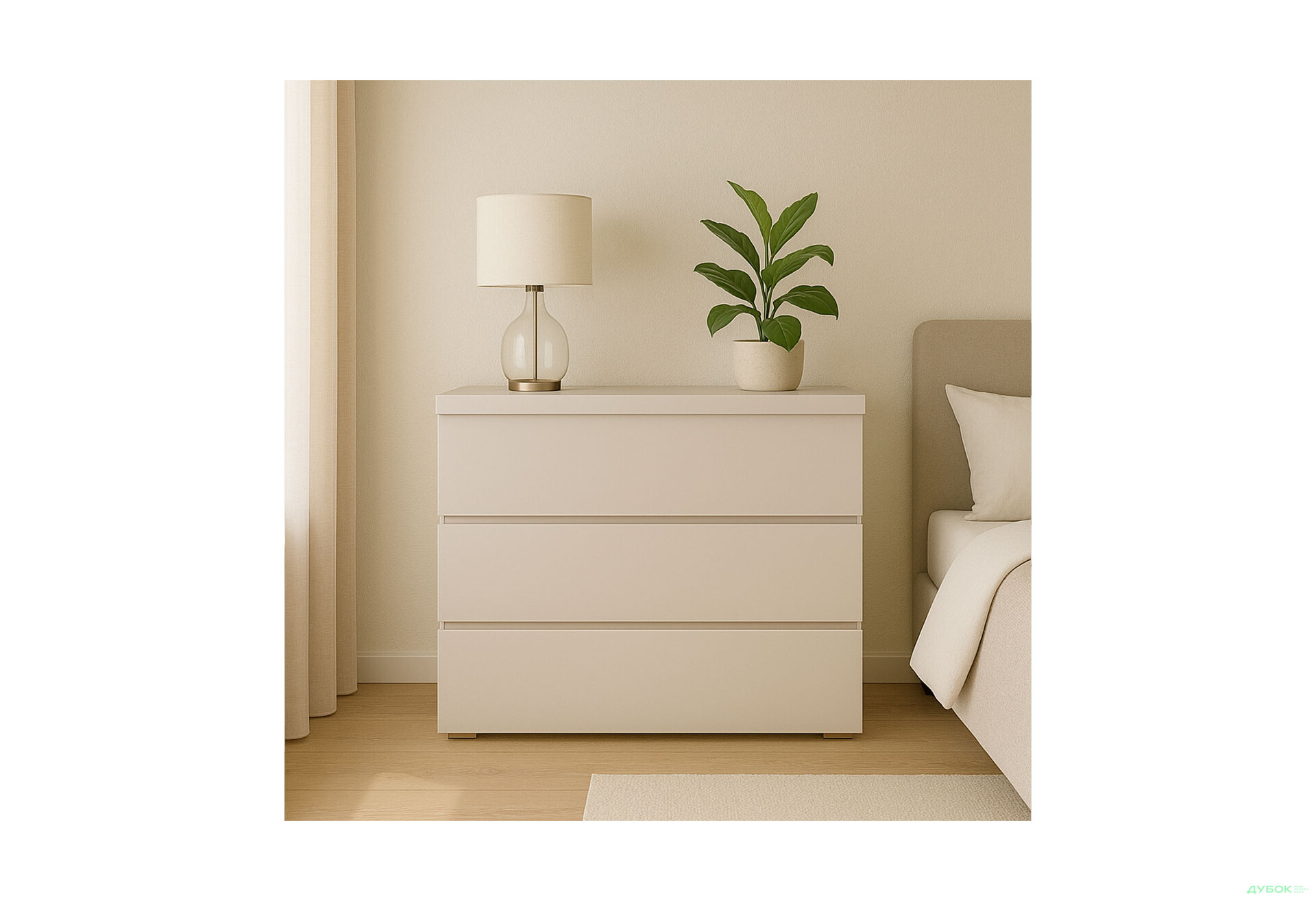 Комод Arbor Drev Регіна з 3 шухлядами 91 см бук, кашемір - Зображення 4 Зображення 4 - Комод Arbor Drev Регіна з 3 шухлядами 91 см бук, кашемір